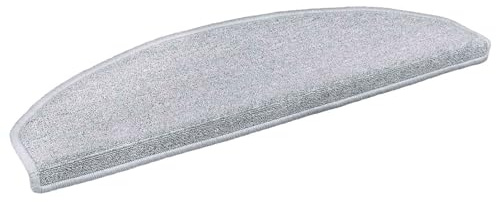 YunCangg Protector autoadhesivo para escaleras, semicírculo, 15 unidades, color gris claro, antideslizante, protección para escaleras de madera, escaleras interiores, escalera de caracol, apto para