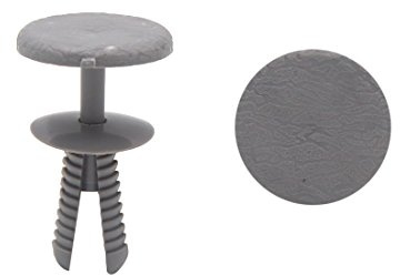 sourcingmap 20Pcs 6mm Agujero Grapas de guardabarros de Coche Remaches de Plástico Gris