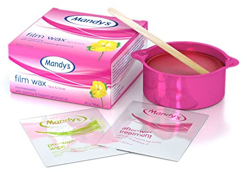 Mandy’s Film Wax Face & Brow – Facial Hot Wax for Brows, Chin and Upper Lip 40g