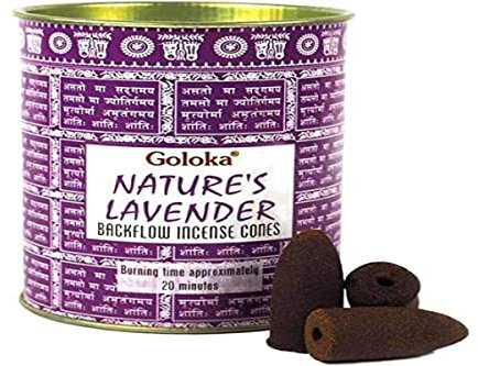 Goloka Rückfluss-Räucherkegel, Lavendel, 24 Stück