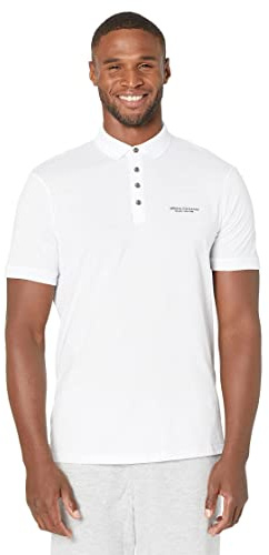 Armani Exchange 4 Buttons Polo, Bianco (White 1100), Large Uomo