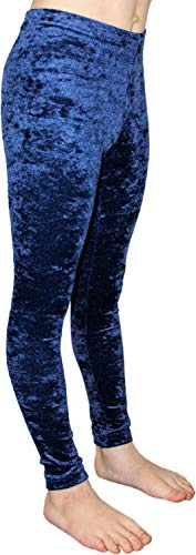 GymStern Leggings Turnhose aus bi-elastischen Crash Samt in Dunkelblau oder Schwarz Farbe Dunkelblau, Größe