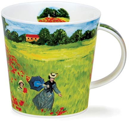 CA-GIVE-PO Mug en porcelaine anglaise inspiré de Giverny Poppyfield Monet – Forme Cairngorm 0,48 l