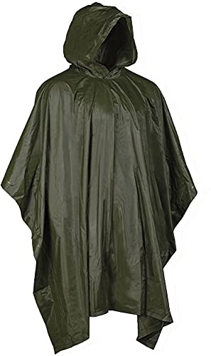 TS Tactical Store Regenponcho mit Kapuze, wasserdicht, leicht, 1600 mm, Grün OD Multifunktional: Sonnensegel, Bodenplane für Camping oder Picknickdecke zum Wandern, Radfahren