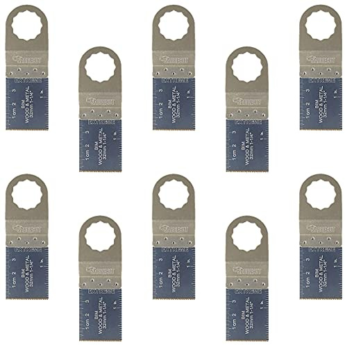 SabreCut 10pcs SC35B_10 35mm Bi-metall Metall Multiverktygsblad Slitstark | Kompatibel med Fein SuperCut & Festool Vecturo, bi-metall HSS blad skär trä, metall och spik