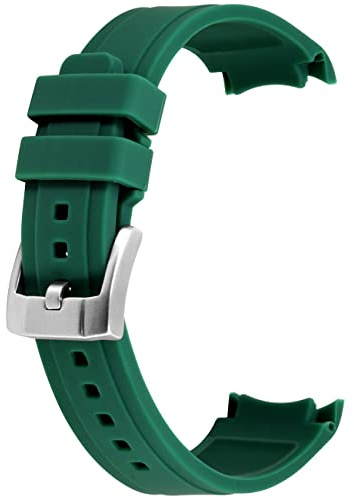 YISIWERA 20mm 22mm Gummi Uhrenarmband Premium Crafter Silikon Universal gebogene Enden Uhrenarmband Armband gebürstetem Edelstahl Dornschließe für Männer Frauen