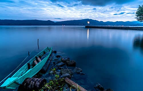 LHJOYSP Puzzles para niños Puzzle 1000 Piezas,Paisaje Natural,Lago,Costa,Barco,Muelle,Indonesia,Sumatra,Lago Toba,75x50cm