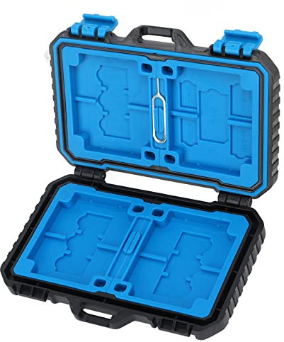 Yunseity Soporte para Tarjeta SD a Prueba de Agua, 27 Ranuras para Tarjeta de Memoria Organizador de Estuche, para SD, CF, TF, MSD, SIM, Micro SIM, Almacenamiento de Tarjetas Nano SIM
