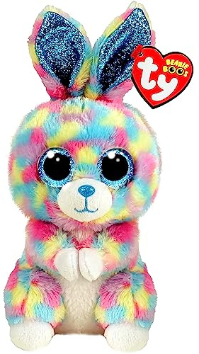 Ty Beanie Boo's-plysch hoppar kaninen 15 cm-TY36568, TY36568, flerfärgad, S
