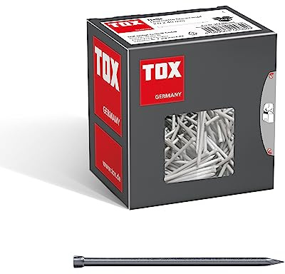 TOX Clavos de alambre 2,0x40 mm con cabeza de recalcado para fijaciones casi invisibles en madera, uso universal en interiores y exteriores, acero brillante, 400 g en cartón, 063100204