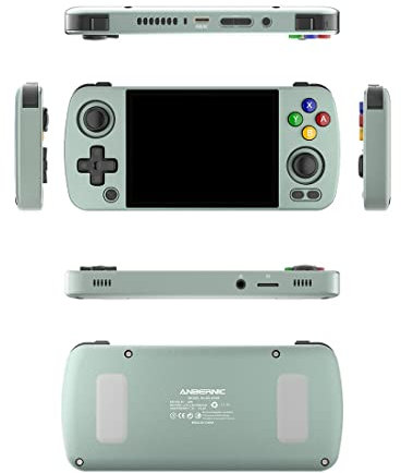 MOLVUS Console di Gioco Arcade Portatile RG405M, Console di Gioco retrò in Lega di Alluminio Android 12 128G, 4 Pollici - Grigio