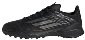adidas Unisex Kinder F50 League Football Boots Turf, Core Black/Iron Metallic/Gold, 37 1/3 EU