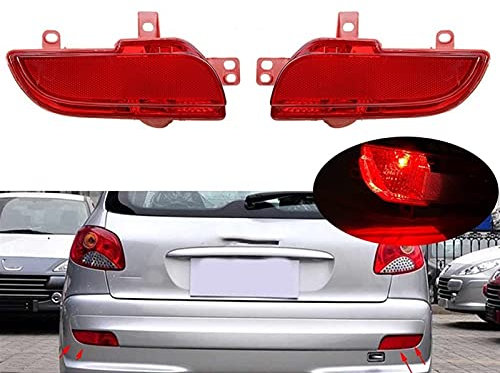 Nebelschlussleuchte,Stoßstange Hinten Scheinwerfer 1 Paar Anpassung Verwendung Fit Für PEUGEOT 206 207 Auto Stoßstange Parcours Light Reverse Reflektor (Color : 1pair)