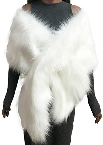 Cihdmfb Fellkragen Damen Kunstpelz Warme Kragen Pelzkragen mit Jacken Schals Pelz Winter Warme Pelzkragen Kunstfell Kunstpelz Fell Kragen Pelzschal Cape Umhang Schal für Kapuze