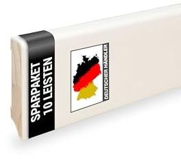 24 m Trevendo Sockelleiste Massivholz weiß lackiert cube 16 x 58 x 2400 mm - Fußbodenleiste aus Echtholz mit rundum aufgebrachter Grundierung und Decklack