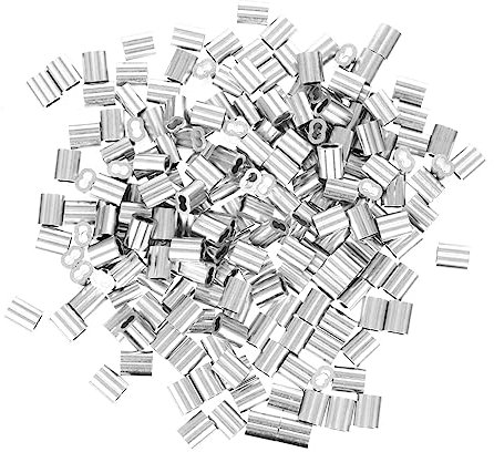 Gatuida Angelleine 200St Spannfutter aus Aluminium angelschnur Crimpen Crimp-Werkzeug Zubehör Verbinder Ärmel Aluminiumlegierung Kabelsatz