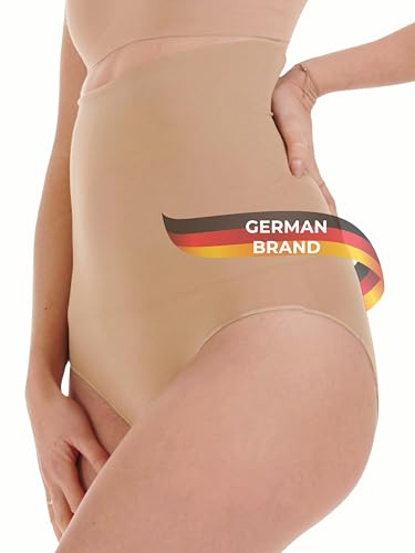 TONEST Shapewear Donna - Mutande Modellanti - Vita Alta - Intimo Snellente - Slip Contenitivo - Guaina Pancia Piatta - Figura Formante - 1100-MS-CC (M, Beige)