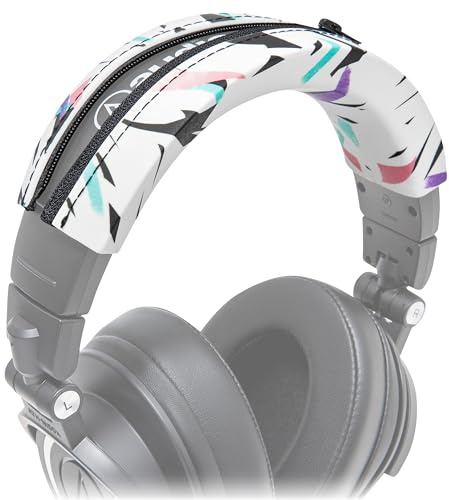 WC BandZ ATH - Headband Cover for Audio Technica ATH M50X & M50XBT | Made by Wicked Cushions | Also fits M50, M40X, M40, M40FS, M30X, M30, M20X & MSR7 | 90's White