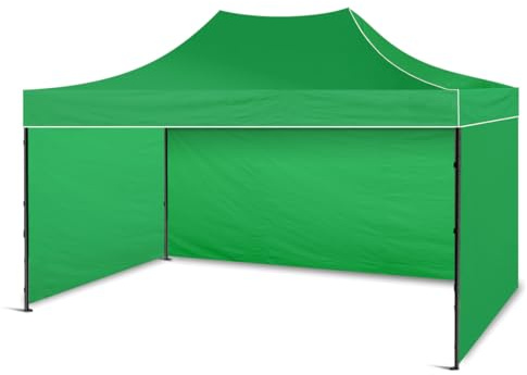 BDW - Zelt - Partyzelt - für Garten, Terasse, Messe - Wasserdicht, Stabil - Faltpavillon, Gartenpavillon - 3 Pavillon Seitenteile Inklusive - Pavillon Faltbar 2 x 3 m - Grün