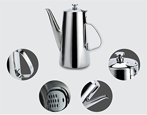 Jarra de agua de acero inoxidable de 2 litros con tapa hermética y boquilla larga, jarra de bebidas frías y calientes para jugo casero y té helado, mango resistente y fácil de limpiar, perfecta para