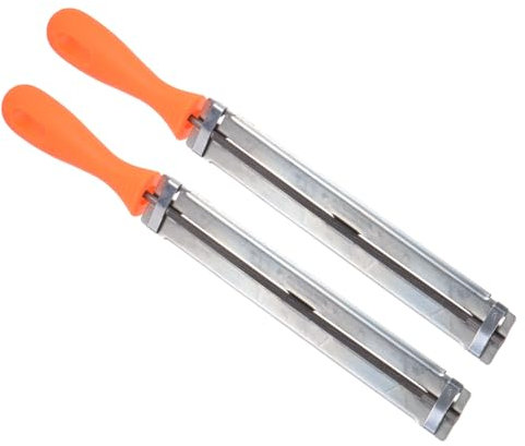 CoCud Chainsaw File Holder, 11/64 (4.5mm), Chrome Steel Round Sharpener Files with Angle Guides - (Applications: for Sharpening Chain Saws), 2pieces