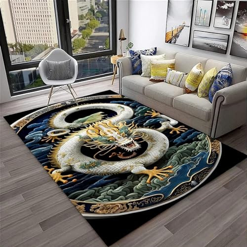 Drachentier-Dinosaurier Teppich Kinderteppich Wohnzimmerteppich Schlafzimmerteppich 3D-Gedruckter Superweicher Flanellteppich 200 X 300 cm - Leicht Zu Reinigendes, Weiches Polyester -2O2T7I4