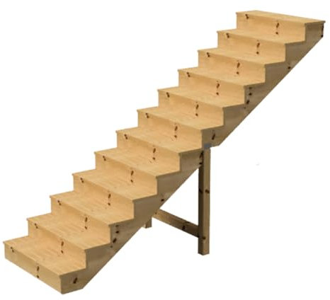 Scala esterna BERLIN, 12 gradini, Altezza 207cm, L 120cm, con alzate