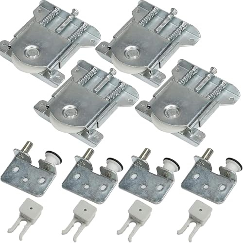 Sliding Wardrobe Door Parts, Sliding Wardrobe Door Kit,Replacement for Sliding Wardrobe Door Wheels,Sliding Door Guides Rollers Compatible with Stanley/Spacepro/iSpace Wardrobe Cupboard Door