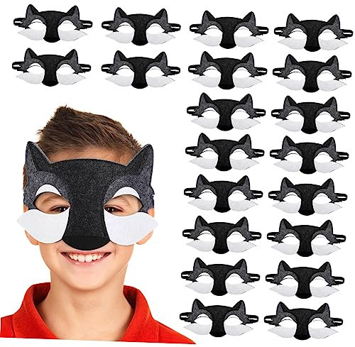 ibasenice Masques Dhalloween En Feutre 20 Pièces Accessoires Pour Fêtes Denfants Cosplay Et Séances Photo