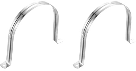 QUARKZMAN 2 Piezas de Abrazaderas de Tubo Rígido 120mm (4.72) 2 Orificios | 201 Acero Inoxidable, Soporte en Forma de U, para Fijar Cable de Tubo, para Tubo, Abrazaderas de Tubo