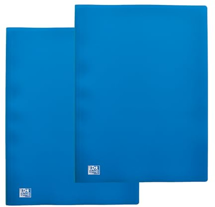 OXFORD Lot de 2 Porte Vues 200 vues / 100 Pochettes A4 Initial Couverture Polypro Bleu
