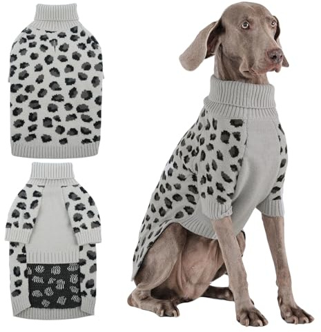 ROZKITCH Gemütlicher Hundepullover für mittelgroße und große Hunde, warmer Strickpullover, perfekte Winterkleidung für Huskies, Beagles und Doggen, Grau, Größe L