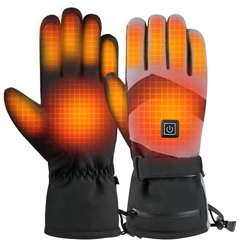 Beheizte Handschuhe für Männer und Frauen, 7,4 V, 3000 mAh, wiederaufladbare elektrische Heizhandschuhe, Handwärmer für Winter, Schnee, Radfahren, Reiten, Skifahren, Radfahren, Jagd