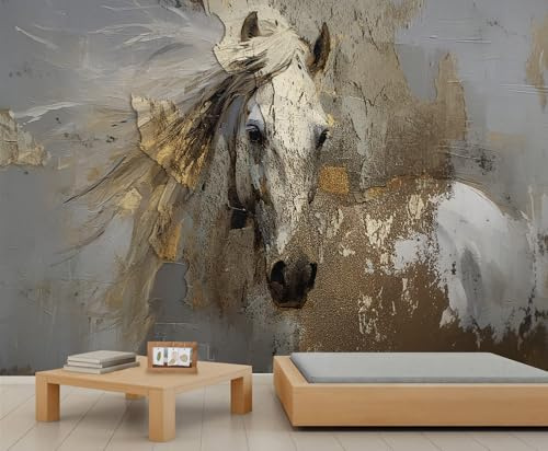 Horse Mural Relief Animal Murals Wildlife Murals Abstract Animal Wall Mural Abstract Wall Art Wallpaper Not Peel and Stick Bedroom Wallpaper Hd Printing 200 x 140 cm