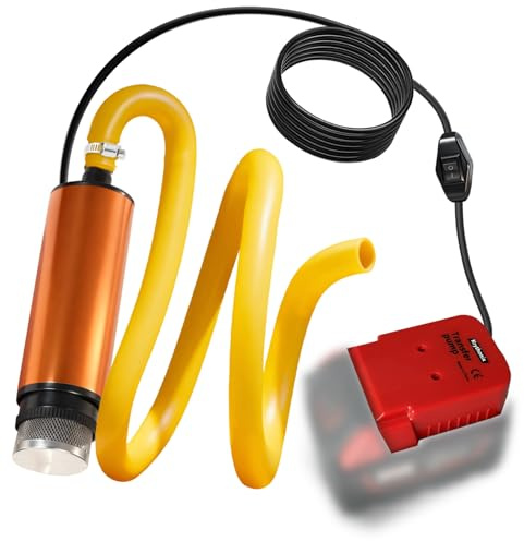 Transfer Pump Compatible with Milwaukee M18 18V Battery, 635 GPH Portable Utility Pump with 50-inch Hose & Retainer, Mini Sump Pump Stick for Water, Oil Bilge,Pool Garden Pond Draining (Tool Only)
