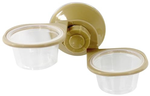 SEWACC Ciotola per Rettili Doppia Sospesa da Terrario, Mangiatoia Fissa Creativa per Tartarughe e Lucertole, Materiale Sicuro per Piccoli Anfibi e Rettili, Facile da Pulire e Installare
