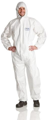 10x ProSafe® 2 Einwegschutzanzug Typ 5B/6B – Chemikalienschutzanzug Kat. III nach EN ISO 13982-1, EN 13034, EN 14126 & EN 1149-5 – Schutzanzug für Asbest, Industrie, Reinigung, Dekontamination