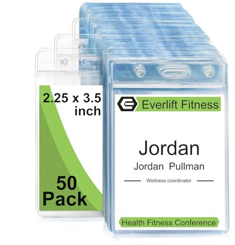 Fushing 50 Klar Wasserdicht Plastikabzeichenhalter Namensschild Abzeichen ID-Kartenhalter (S)