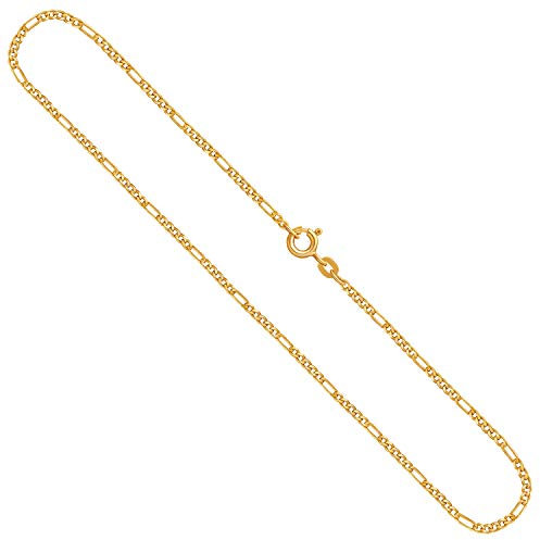 EDELIND Goldkette, Figarokette diamantiert Gelbgold 333/8 K, Länge 55 cm, Breite 1.9 mm, Gewicht ca. 3.7 g., NEU