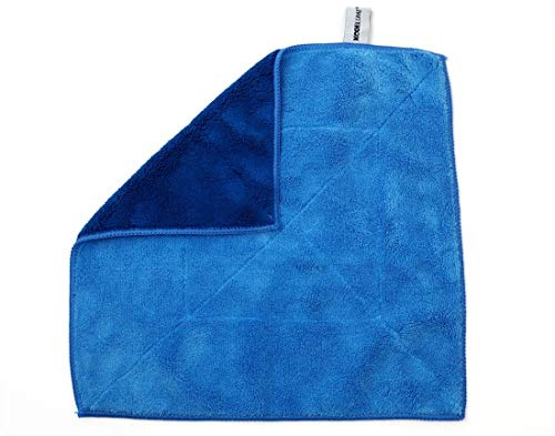 Kochblume Microfasertuch 30x30cm | Microfasertuch | Putztuch | Aufnahmefähigeit bis 300 ml | Extra saugfähige Fasern | Farbe: blau/dunkelblau