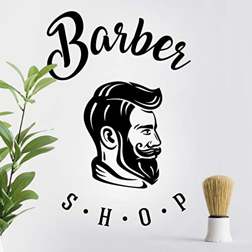 Wandaufkleber für Friseursalons, Kunstsalon-Dekoration, Haar-Schönheitsschild, Stangenmann, Vinyl-Dekoration, Wandbild, Barbershop-Schilder, Gesicht, Bartstil, Friseur-Logo, Haarschnitt, Stylisten,