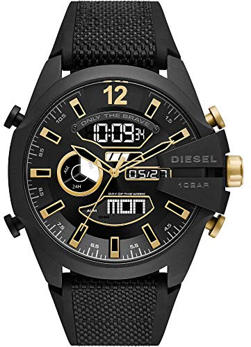 Diesel Mega Chief Herrenuhr, Ana-Digi Uhrwerk mit Silikon-, Edelstahl- oder Lederarmband