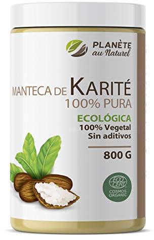 Manteca de Karité Ecológica 800 g - 100% Vegetal - Sin aditivos - Sin Refinar - para Cuerpo - Cara - Piel - Pelo- Uñas - Cabello