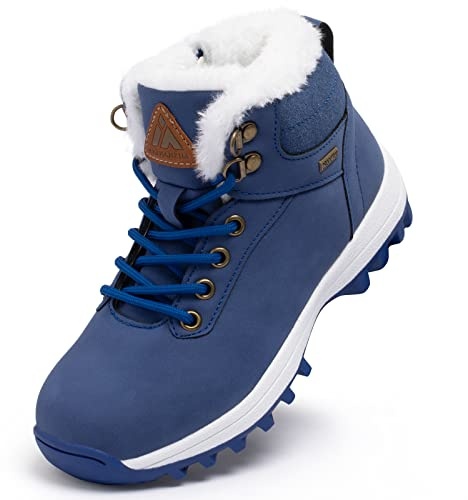 Bambini Stivali Neve Ragazze Stivaletti Ragazzi Comodi Caldi e Antiscivolo Scarpe Invernali Stivaletto Boots Blu Gr.28