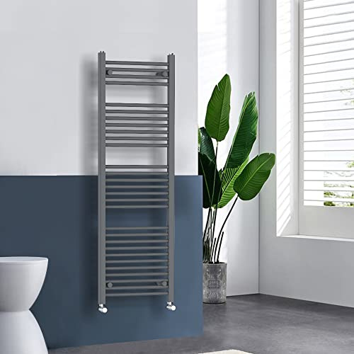 Warmehaus Straight Heated Towel Rail Radiator Anthracite 1500x500mm | Grey Bathroom Kitchen Ladder Radiator, Towel Warmers, Wall Mounted, Premium Mild Steel