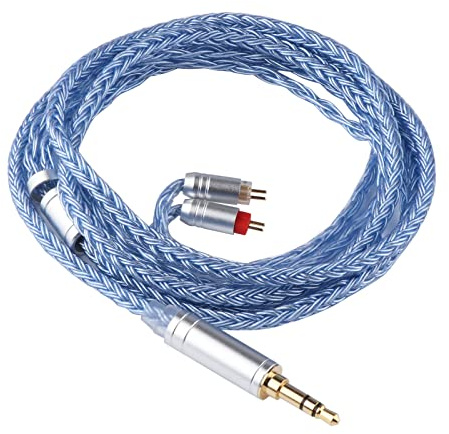 Linsoul Tripowin Zonie 16 Core Silver Plated IEM Cable, 2pin 0.78mm, 3.5mm | 1.25m SPC in Ear Monitor Wire, Earphone Upgraded Cords for 7hz Zero:2 Orchestra Lite Cadenza Hype4 Supermix4, Blue