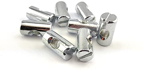 8x Quermutterbolzen M8 12x18 Möbel-Zylindermutter Kreuz Dübel