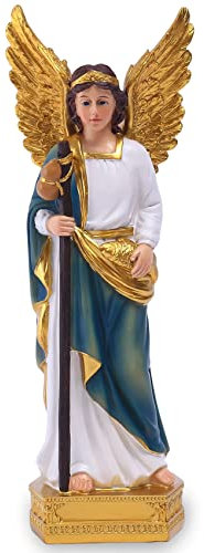 22,9 cm Erzengel Raphael Statue - St. Raphael der Erzengel, katholische Engel-Figur für Zuhause, christliche religiöse Dekoration und heilende Schutzengel-Skulptur