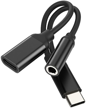 Adaptador USB C Jack a auricular 3,5 mm Cable(2 en 1) Auriculares Cargador DAC Aux Audio Compatible para Xiaomi Redmi Huawei Google Samsung Galaxy S23 Cable doble toma adaptador de coche auxiliar