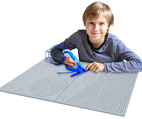 ZONEWD filamento lápiz 3D | impresión 3D con herramientas básicas dibujo multiforma para manualidades - Tablero dibujo silicona reutilizable con bolígrafo 3D para principiantes, niños, adolescentes
